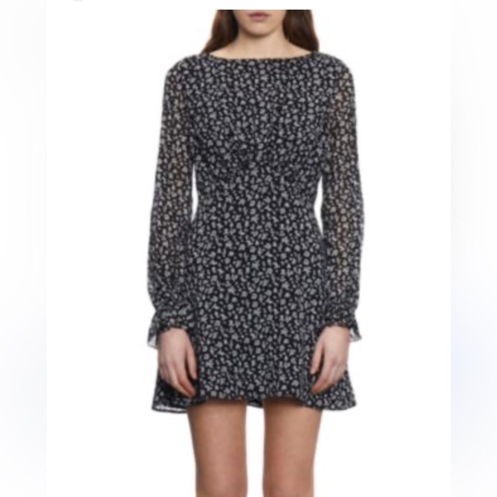 The Kooples - Floral Printed Long Sleeve Mini Dress - Small